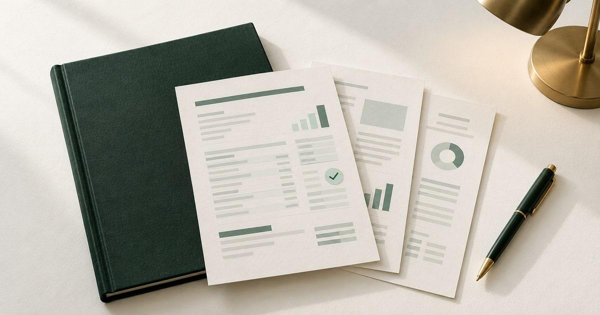 Libro contable y documentos financieros organizados para su revisión